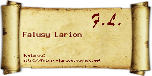 Falusy Larion névjegykártya